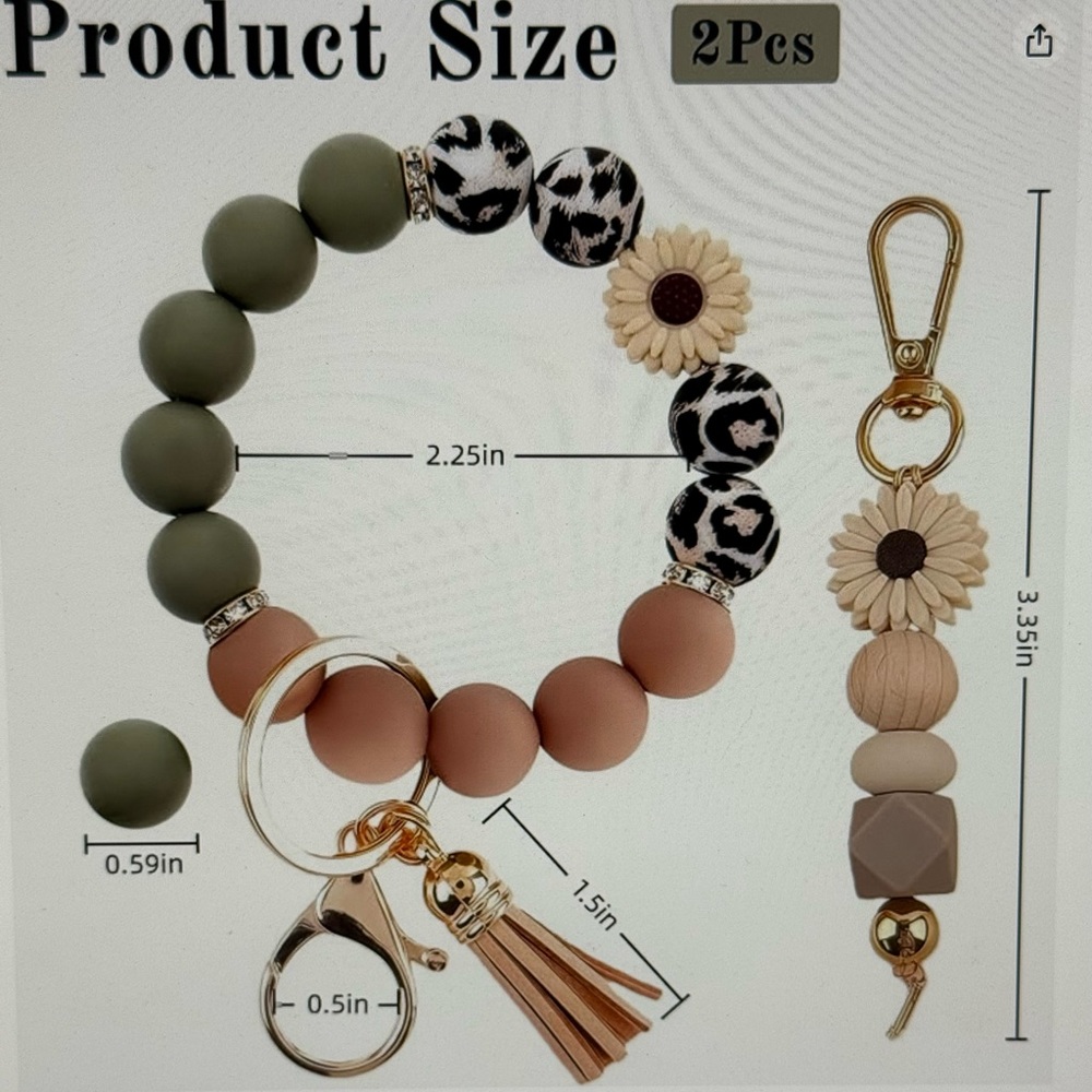 Beaded Tassel Keychain Bracelet & Bag Charm Set (Pick 1 Set) - Picture 2 of 13